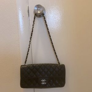Authentic Chanel Handbag-Black & Silver